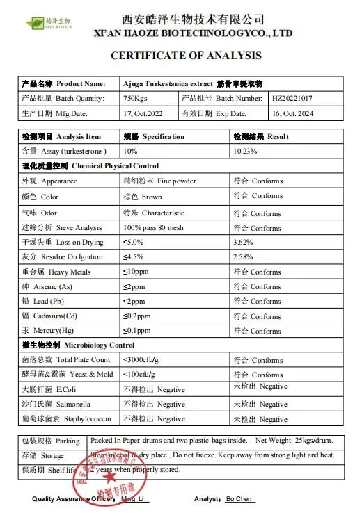 Muscle Building Ajuga Turkestanica Extract Powder 2% 10% Turkesterone Capsule